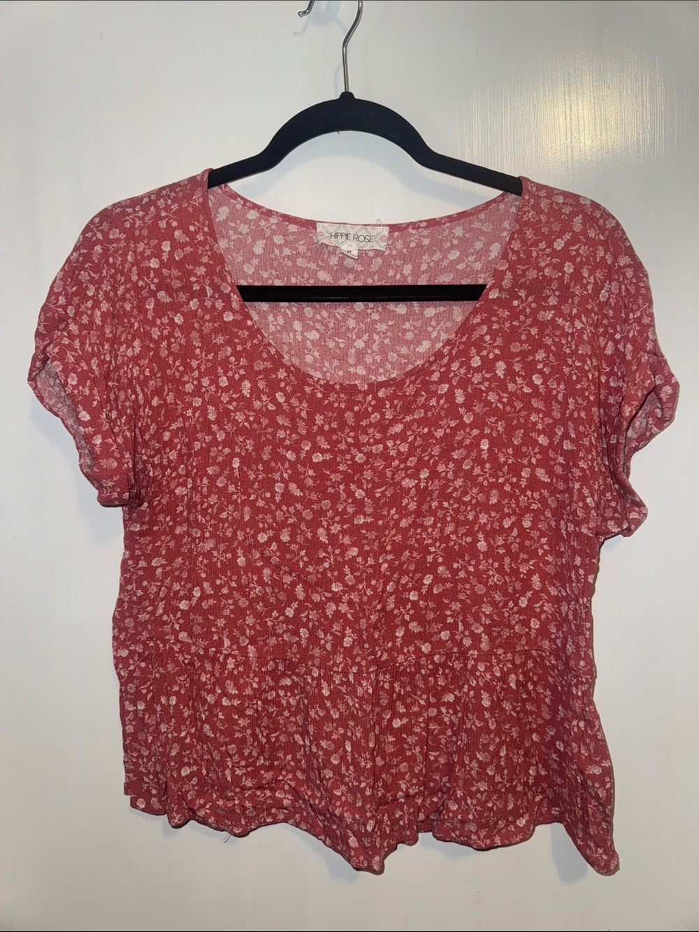 Hippie Rose Floral Scoop Neck Women’s Top